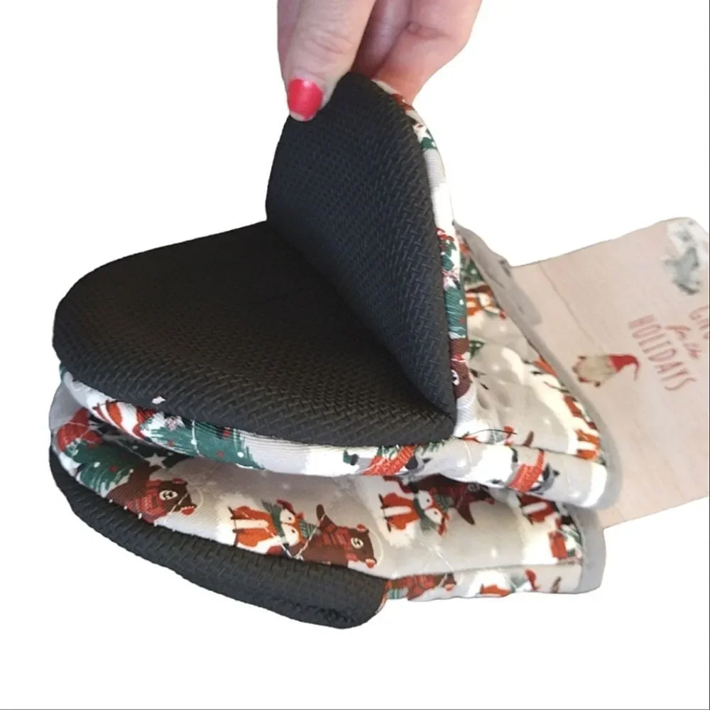 Christmas Themed Pot Holder Towel‎ Set & Mini Mitts Kitchen Bundle NWT